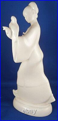 Rare Art Nouveau KPM Berlin Porcelain Amberg Asian Lady Figurine Porzellan Figur