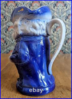 Rare Blue Toby Jug English Staffordshire Pearlware Antique Early 19th Century