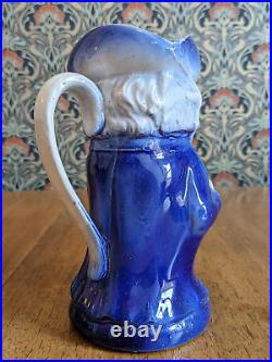 Rare Blue Toby Jug English Staffordshire Pearlware Antique Early 19th Century