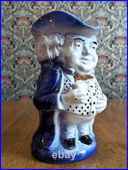 Rare Blue Toby Jug English Staffordshire Pearlware Antique Early 19th Century