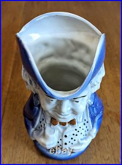 Rare Blue Toby Jug English Staffordshire Pearlware Antique Early 19th Century