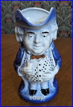 Rare Blue Toby Jug English Staffordshire Pearlware Antique Early 19th Century