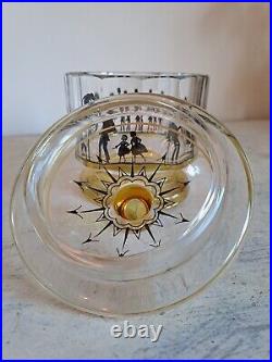 Rare Bohemian Glass Jar By Adolf Beckert, Art Deco Glass, Vintage Antique Glass Rare Bohemian Glass Jar By Adolf Beckert, Art Deco Glass, Vintage Antique Glass