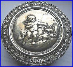 Rare Box Sterling Silver, Decor Putti, End 18th Th Early XIX ° Th Century