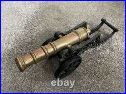 Rare Brass And Cast Iron Late 19th Early 20th Century Signal Cannon