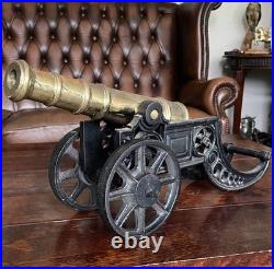 Rare Brass And Cast Iron Late 19th Early 20th Century Signal Cannon