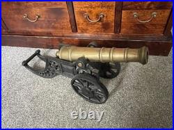 Rare Brass And Cast Iron Late 19th Early 20th Century Signal Cannon