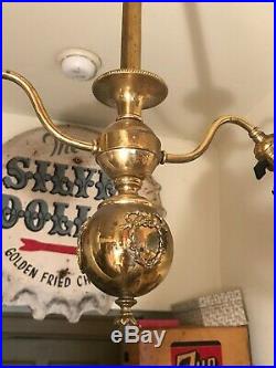 Rare Brass Early Electric Ceiling Fixture Victorian Colonial Restored