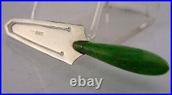 Rare Charles Horner Sterling Silver Green Early Celluloid Bookmark 1912