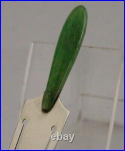 Rare Charles Horner Sterling Silver Green Early Celluloid Bookmark 1912