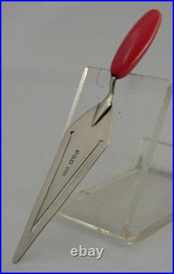 Rare Charles Horner Sterling Silver Green Early Celluloid Bookmark Chester 1924