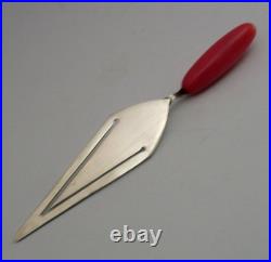 Rare Charles Horner Sterling Silver Green Early Celluloid Bookmark Chester 1924