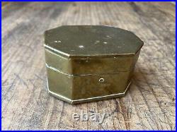 Rare! Complete! Antique 18th C Brass Tinder Box Striker Flint Early American