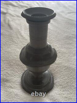 Rare EARLY ANTIQUE PEWTER CANDLESTICK 18TH CENTURY-GEORGIAN