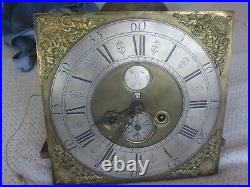 Rare Early 12 X 12 Brass Penny Moon 8 Day Clock And Works By H. Sheppard
