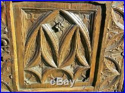 Rare Early 16th Century Medieval Carved Oak Gothic Tracery Door Panel c1500