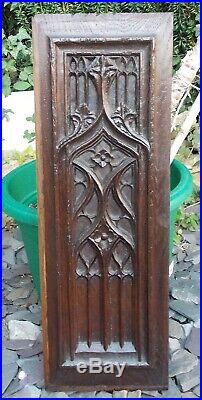 Rare Early 16th Century Medieval Carved Oak Gothic Tracery Panel c1500