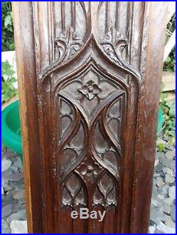 Rare Early 16th Century Medieval Carved Oak Gothic Tracery Panel c1500
