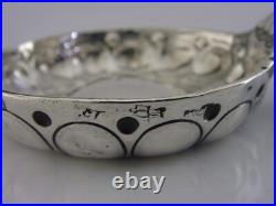 Rare Early 1768 French Antique Solid Sterling Silver Wine Taster Barware