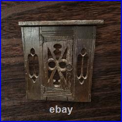 Rare Early 17th Century Oak Pierced Wall Cupboard Front Originally Built In Wall