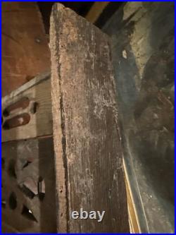 Rare Early 17th Century Oak Pierced Wall Cupboard Front Originally Built In Wall