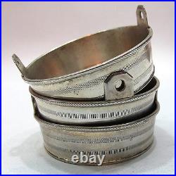 Rare Early 1818 Antique 3 Russian 84 Silver Bowls Charkas Moscow