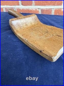 Rare Early 18thC Norwegian Treen Folk Art Washing Bat Banketre- Dated 1710