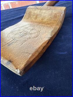 Rare Early 18thC Norwegian Treen Folk Art Washing Bat Banketre- Dated 1710