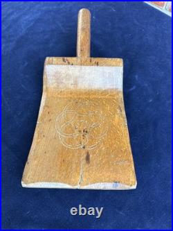 Rare Early 18thC Norwegian Treen Folk Art Washing Bat Banketre- Dated 1710