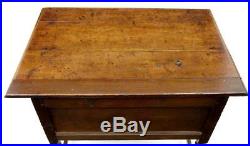 Rare Early 18th Century Antique 2 Drawer Oak Side Table