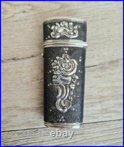 Rare Early 18th Century French Silver & Shagreen Necessaire Etui Case