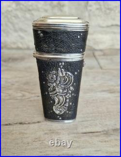 Rare Early 18th Century French Silver & Shagreen Necessaire Etui Case