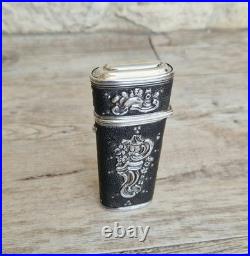 Rare Early 18th Century French Silver & Shagreen Necessaire Etui Case