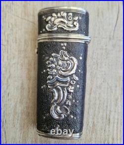 Rare Early 18th Century French Silver & Shagreen Necessaire Etui Case