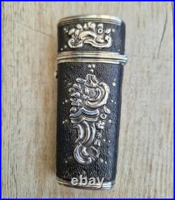 Rare Early 18th Century French Silver & Shagreen Necessaire Etui Case