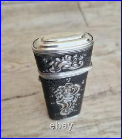 Rare Early 18th Century French Silver & Shagreen Necessaire Etui Case