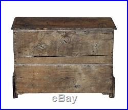 Rare Early 18th Century Oak Coffer Of Small Proportions