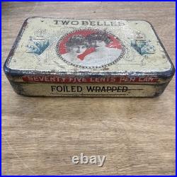 Rare! Early 1900's Antique Two Belles Nebraska Cigar Tobacco Tin