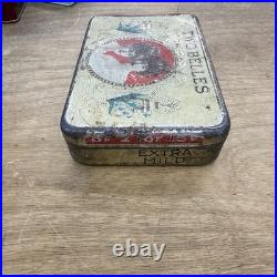 Rare! Early 1900's Antique Two Belles Nebraska Cigar Tobacco Tin