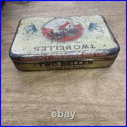 Rare! Early 1900's Antique Two Belles Nebraska Cigar Tobacco Tin