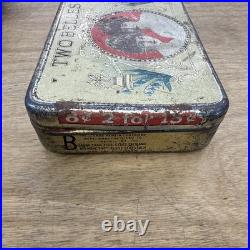 Rare! Early 1900's Antique Two Belles Nebraska Cigar Tobacco Tin Rare! Early 1900's Antique Two Belles Nebraska Cigar Tobacco Tin