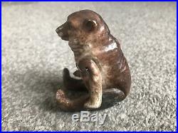 Rare Early 1900's HERTWIG Jointed Bisque Brown Bear On All 4s Or Sits Germany 3