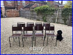 Rare Early 1940's Industrial Tubular Stackable Chairs X 8