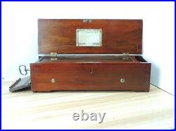 Rare Early 19C Walnut Nicole Freres 8 Air Music Box