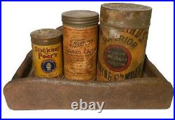Rare Early 19th C American Antique Primitive Vinegar Grain Pntd Hanging Wd Shelf