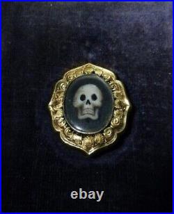 Rare Early 19th Century Antique Georgian Memento Mori Skull Mourning Brooch
