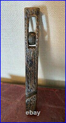 Rare Early 19th Century Ball & Cage Knitting Sheath Welsh Love Token