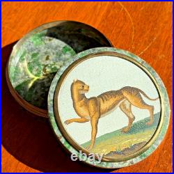 Rare Early 19th Century Italian Hardstone Snuff Box Gold & Micromosaic Feline