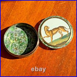 Rare Early 19th Century Italian Hardstone Snuff Box Gold & Micromosaic Feline