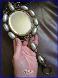 Rare Early 19th Century Palais Royale Gilt Hand Mirror With Shell Detailing A/f